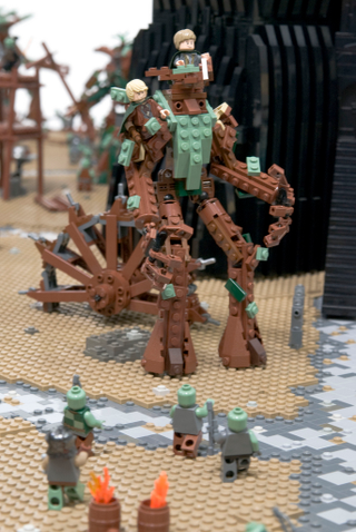 Illustration for article titled The Battle of Isengard from Lord of the Rings, depicted in 22,000 LEGO bricks